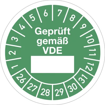 Produktbild von Dreifke® Prüfplakette  gemäß... 2026 - 2031, Folie, Ø 30 mm, 10 Stück/...