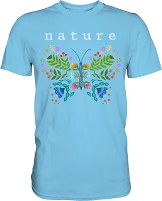 Produktbild von Nature Schmetterling T-Shirt – Sky Blue / XXL