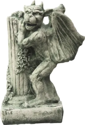 Produktbild von Schöner Gargoyle aus Steinguss perfekt für den Garten die Terrasse oder den Vorgarten ist Frostfest Witterungsbeständig und Neu 45cm H, PO-2063