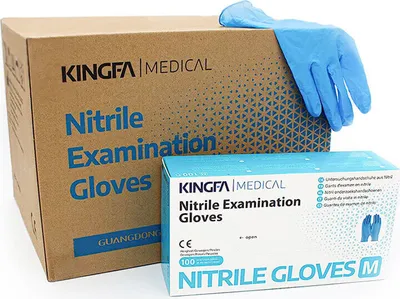 Obrázok produktu pre Kingfa Medical nitrilové rukavice M 100 ks box - bez latexu a silikónu, univerzálne - jednorazové rukavice M, jednorazové rukavice M, jednorazové rukavice, antistatické rukavice nitrilové rukavice