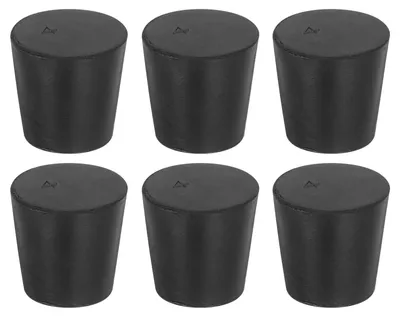 Gummi-Stopfen, konisch, 6 Stück, 26x20x25 mm, schwarz