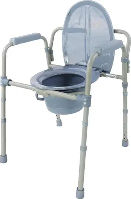 Immagine prodotto di Sedile WC regolabile in altezza per anziani, 3 in 1, grigio