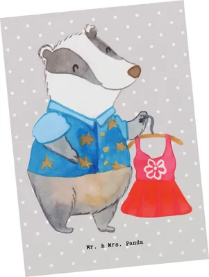 Produktbild von Mr. & Mrs. Panda Grußkarte Modeverkäuferin Herz - Grau Pastell - Geschenk, Verkäuferin, Ansichtskarte, Postkarten, Postkarte, Fashion Store, Kunstkarten, bildkarte