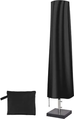 Image de Housse imperméable pour parasol - Housse de jardin résistante aux UV - Housse en tissu pour grands parasols à deux panneaux - Housse noire 190 x 30 x 50 cm