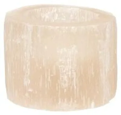 Imagen del producto de Vela decorativa Pomax Selena, hecha de selenita, color rosa, diámetro 6 cm, altura 5 cm