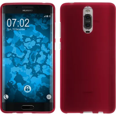 Produktbild von PhoneNatic Case kompatibel mit Huawei Mate 9 Pro - rot Silikon Hülle matt + 2 Schutzfolien