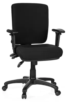 Ergonomischer Bürostuhl, Stoff, schwarz, höhenverstellbar