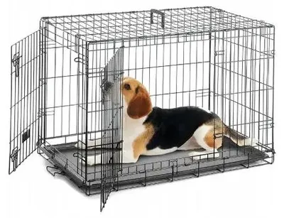 Produktbild von Großer, stabiler Hundekäfig / Transportbox 92x57x63 (Größe L)