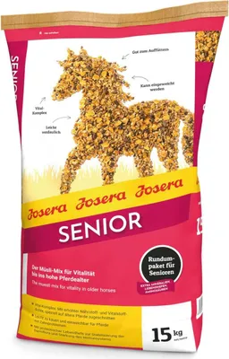 Produktbild von Josera Senior Pferdefutter Müsli mit Lebendhefen und Vitalkomplex, 15kg, leicht einweichbar