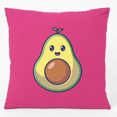 Produktbild von Huuraa Kissen Avocado Comic 40x40cm mit Füllung Fuchsia Baumwolle Dekokissen Geschenkidee