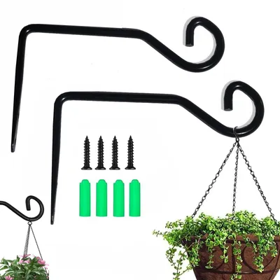 Wandpflanzenhalter 2er-Set, 15 cm, schwarz, handgeschmiedet