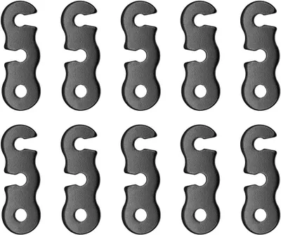 Produktbild von 10 Stück Seilspanner aus Aluminiumlegierung für Campingzelt und Picknick (Schwarz)