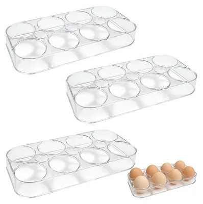 Eierhalter für Kühlschrank, 3 Stück, transparent, BPA-frei