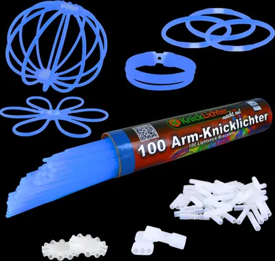 Produktbild von 100 Arm Knicklichter | BLAU | Testurteil 1,4