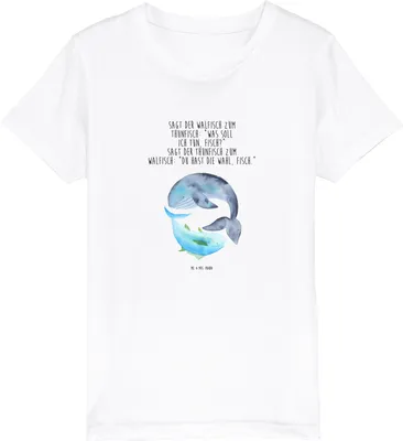 Produktbild von Mr. & Mrs. Panda Kleinkinder T-Shirt Walfisch Thunfisch 5-6 Jahre (110/116) - Weiß - Geschenk, Bio Kinder, Lustige Sprüche, Spruch Des Tages, Tunfisch, Witz, Teenager
