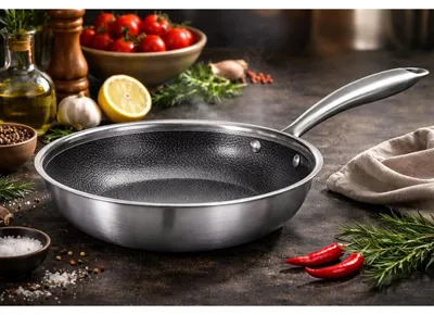 Produktbild von Edelstahl Wok Bratpfanne 28 cm Keramik Antihaft alle Herdarten