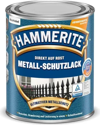 Produktbild von Hammerite Metall-Schutzlack Struktur-Effekt, Fertig gemischt, Zaun, Pforte, Eisenhaltiges Metall, Nicht-eisenhaltiges Metall, Matte Oberfläche, Grau, Silber, 10 m²/L, Silbergrau