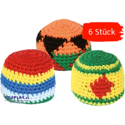 Immagine prodotto di EDUPLAY 170397 Pallone a maglia Ø 5,5 cm, giallo/verde/rosso, 6 pezzi (1 set)