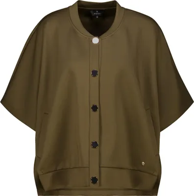 Produktbild von monari Jacke Modell 618 mit Rundhalsausschnitt und ¾-Ärmeln, oliv, Größe 38