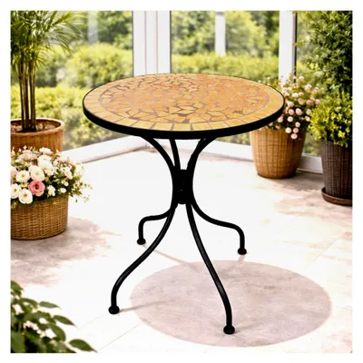 Produktbild von Dekorativer mediterraner Mosaiktisch Ø60 x 70cm Terrakotta
