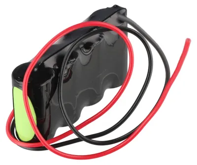 Productafbeelding van 4,8 Volt batterij van 750 mAh voor noodverlichting, celgrootte 2/3AA, afmetingen 60x15x30 mm, met 30 cm kabel, zonder stekker