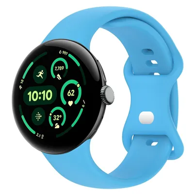 Obrázok produktu pre Pre Google Pixel Watch 3 45 mm silikónový remienok s motýľovou sponou veľkosti L Light blue