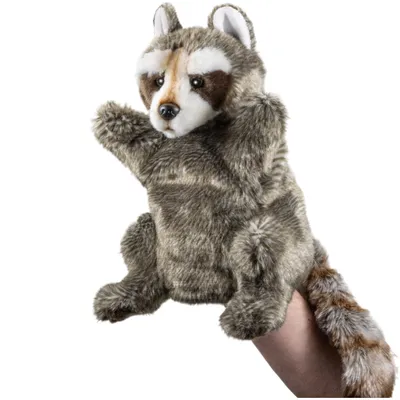 Produktbild von Carl Dick Waschbär Handpuppe, ca. 28cm 3439 Kuscheltier, Plüschtier, Stofftier