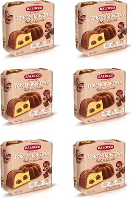 Produktbild von 6x Balocco Torte in Festa con Crema al Cioccolato Kuchen mit Schokoladencreme 400g