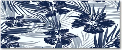Produktbild von Tulup® Leinwandbild - 125x50 cm - Wandkunst - Drucke auf Leinwand - Leinwanddruck  - Blumen & Pflanzen - Blau - Tropische Blumen