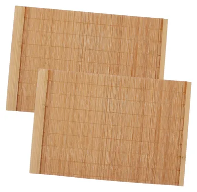 2er-Set Tischsets aus Bambus, 30 x 20 cm, hitzebeständig, rutschfest, hellbraun