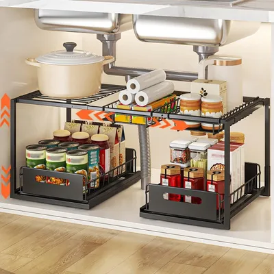 Zdjęcie produktu dla Omgoods - Regulowany organizer pod zlew do kuchni i łazienki