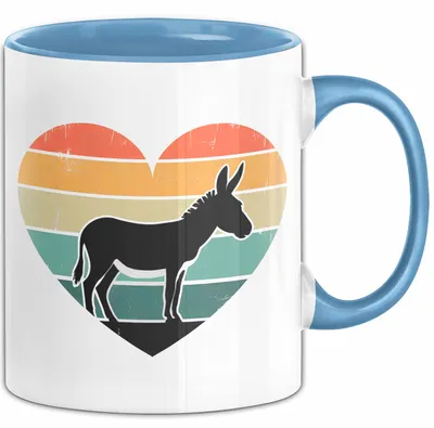 Produktbild von Eselbauer Esel Tier Retro Tasse Geschenk Lustige Geschenkidee Spruch (Blau)