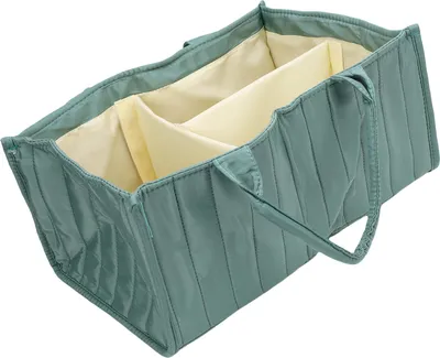 Produktbild von Wickelorganisator, Baby-Aufbewahrungskorb, faltbarer Windel-Caddy mit Tragegriffen, Hellgrün