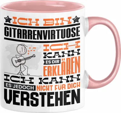 Produktbild von Gitarrenvirtuose Geschenk Tasse Geschenkidee für Gitarrenvirtuose Geburtstag Lustig Ich Bin Gitarrenvirtuose Ich Kann Es Dir Erklären Aber Nicht Für Dich Verstehen (Rosa)