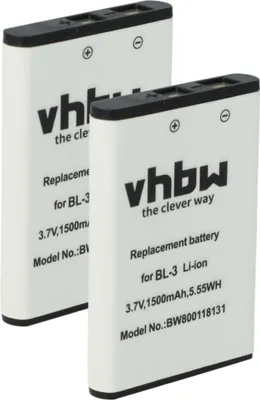 Produktbild von vhbw 2x Akku kompatibel mit Weierwei UV3R Funkgerät, Walkie Talkie (1500 mAh, 3,7 V, Li-Ion)