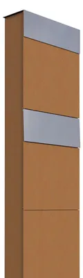 Produktbild von Briefkastenanlage The Box for Two in Rost mit Edelstahlklappe