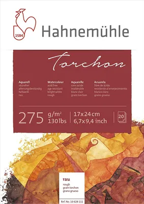 Produktbild von Hahnemühle Torchon Aquarellblock - 275 g/m² - 17 x 24 cm - 20 Blatt