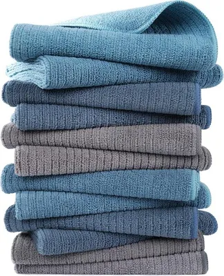 Immagine prodotto di Set di 12 panni in microfibra a coste,  (blu, grigio, blu-verde, 40 x 71 cm)