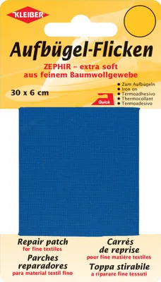 Produktbild von KLEIBER Zephir-Aufbügel-Flicken 300 x 60 mm mittelblau