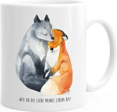 Produktbild von Kaffee-Tasse Liebe meines Lebens Fuchs Geschenk Liebe Spruch verliebt Freund Freundin MoonWorks® weiß unisize