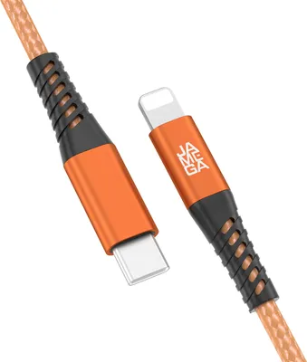 Produktbild von USB-C zu Iphone Kabel 480M 60W mit Metall Stecker in Orange 3m