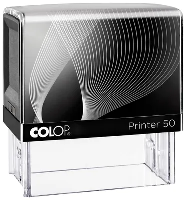 Produktbild von Colop Printer 50, Selbstfärbestempel, Kunststoff, 30 x 69 mm, Schwarz, Transparent, 89 mm, 48 mm