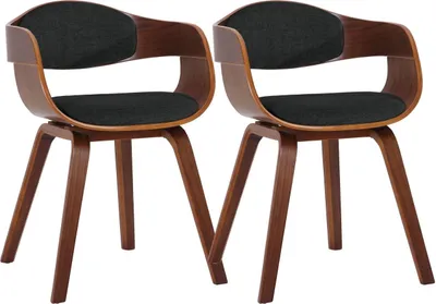 Produktbild von 2er Set Stühle Kingston Stoff walnuss/schwarz