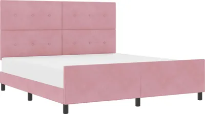 Obrázek produktu pro Postel s boxspringem s čelo Růžová 180 x 200 cm samet