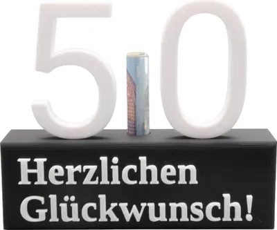 Produktbild von 50. Geburtstag Geschenk Jubiläum 50 Hochzeit Geschenkidee Zahlenständer Fünfzig