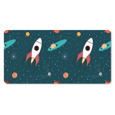 Produktbild von MuchoWow® Mauspad Mousepad Rakete - Weltraum - Kinder - Design 60x30 cm - Mousepads - Maus Mat - Pad - Mausunterlage - Nachhaltig