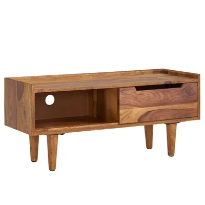 Produktbild von Lowboard Sheesham Massivholz 95x44x34 cm TV-Kommode mit Schiebetür, Design TV-Schrank Hoch, Fernsehtisch Fernsehschrank Modern, Fernsehkommode Wohnzimmer