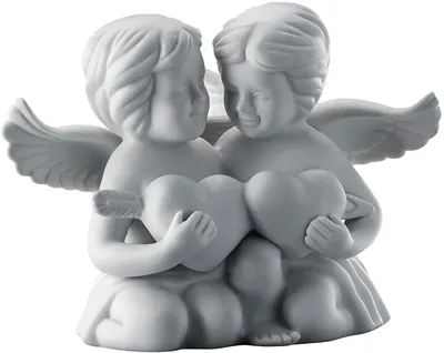 Produktbild von Rosenthal Engelpaar mit Herz Engel mittel Weiss matt 69055-000102-90526