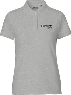 Produktbild von Huuraa Damen Polo Shirt Czech Republic my love S Sport Grey Bio Baumwolle Fairtrade Poloshirt Geschenkidee