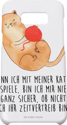 Produktbild von Mr. & Mrs. Panda Samsung Galaxy S8 plus Handyhülle  Katze Wolle - Weiß - Geschenk, Haha, Handy, Cat, Cover, Katzen, Handycover, Spielen, Hülle